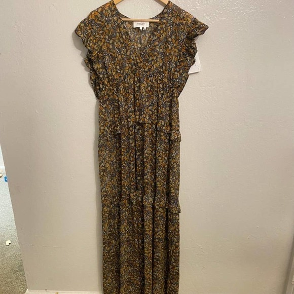 Ba&sh Samanta Dress Maxi Botanical Carbon Size L - Picture 6 of 9